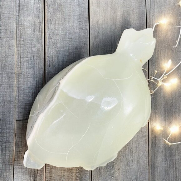 Mazatlan Mexico Hand Carved Onyx Marble Stone Turtle Figurine Paperweight VTG - Picture 2 of 14